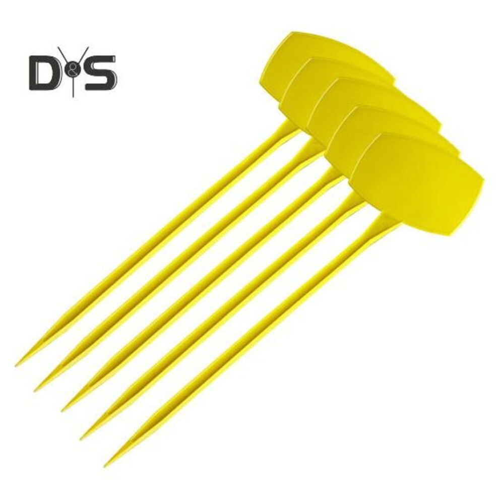 (yellow) 5 Pcs Plant Tags Reusable Plastic T Shape Plant Labels Plant Markers Inserted Cards for Flower Bed Garden Nursery Outdoor Gardening