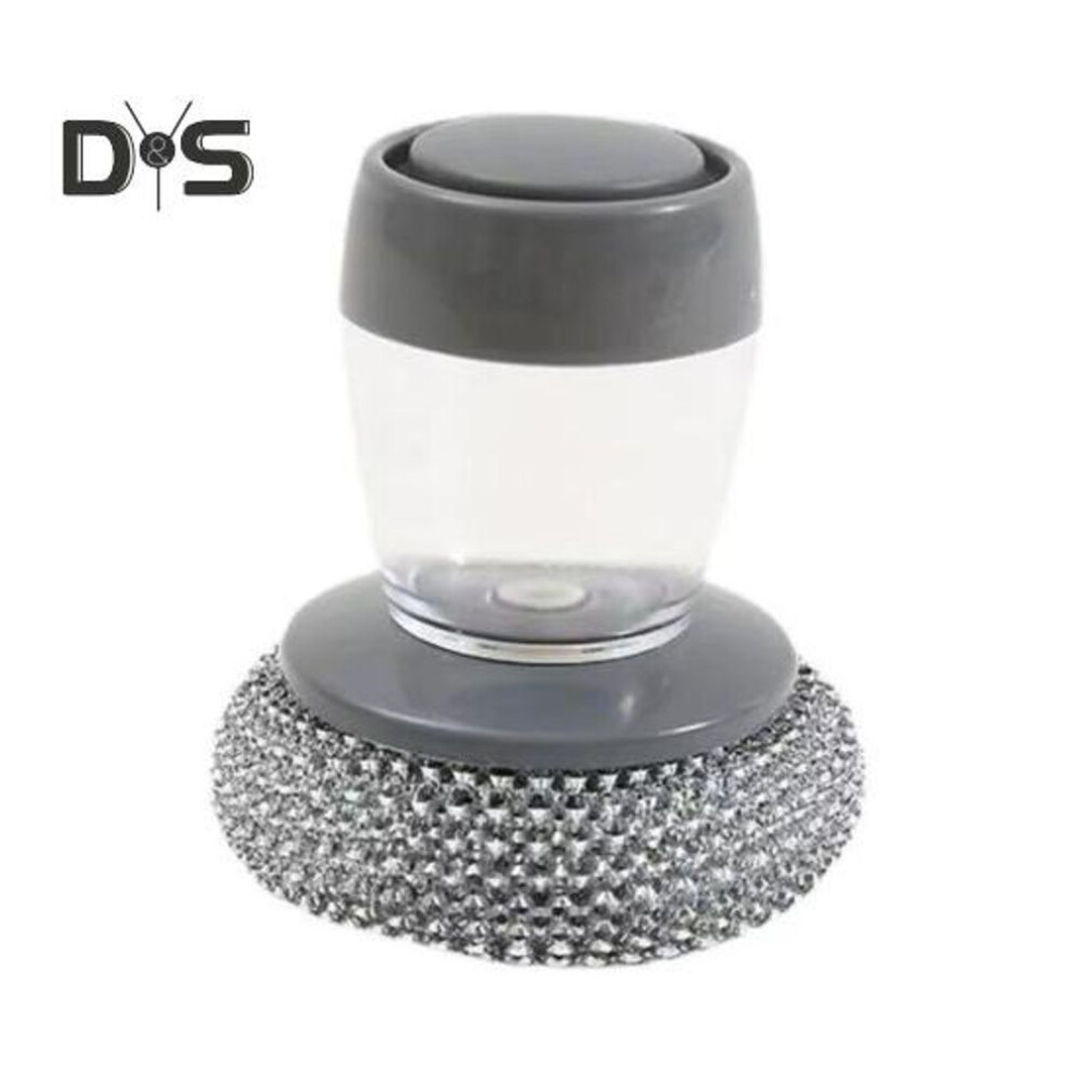 (as the picture, A) Automatic Liquid Washing Brush With Replaceable Head Built-in Soap Dispenser Ergonomic Design Pot Brush Kitchen Cleaning Tool