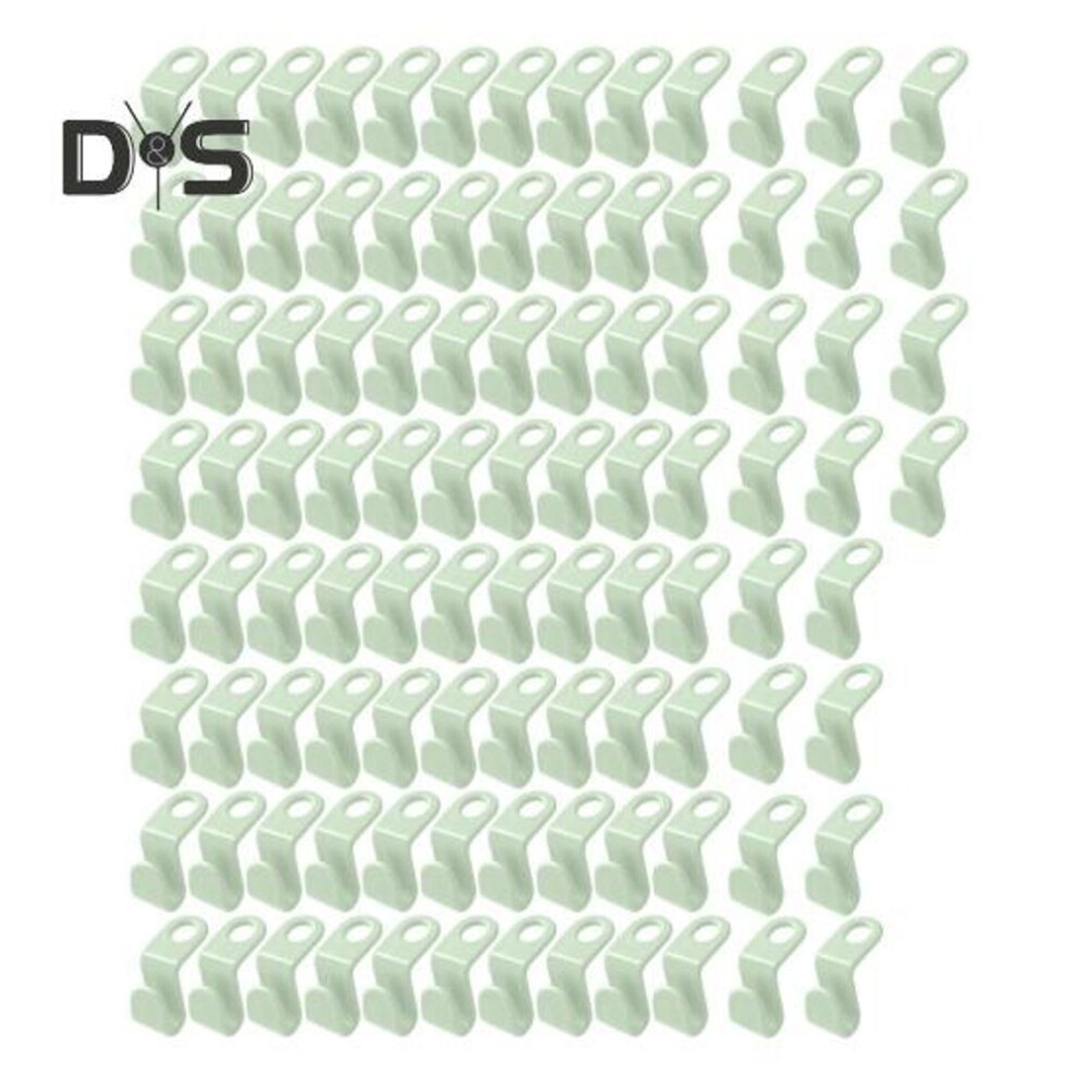 (green) 100pcs Clothes Hanger Connector Hooks Smooth Edge Burr Free Multi-purpose Space Saving Coat Hangers Plastic Clips
