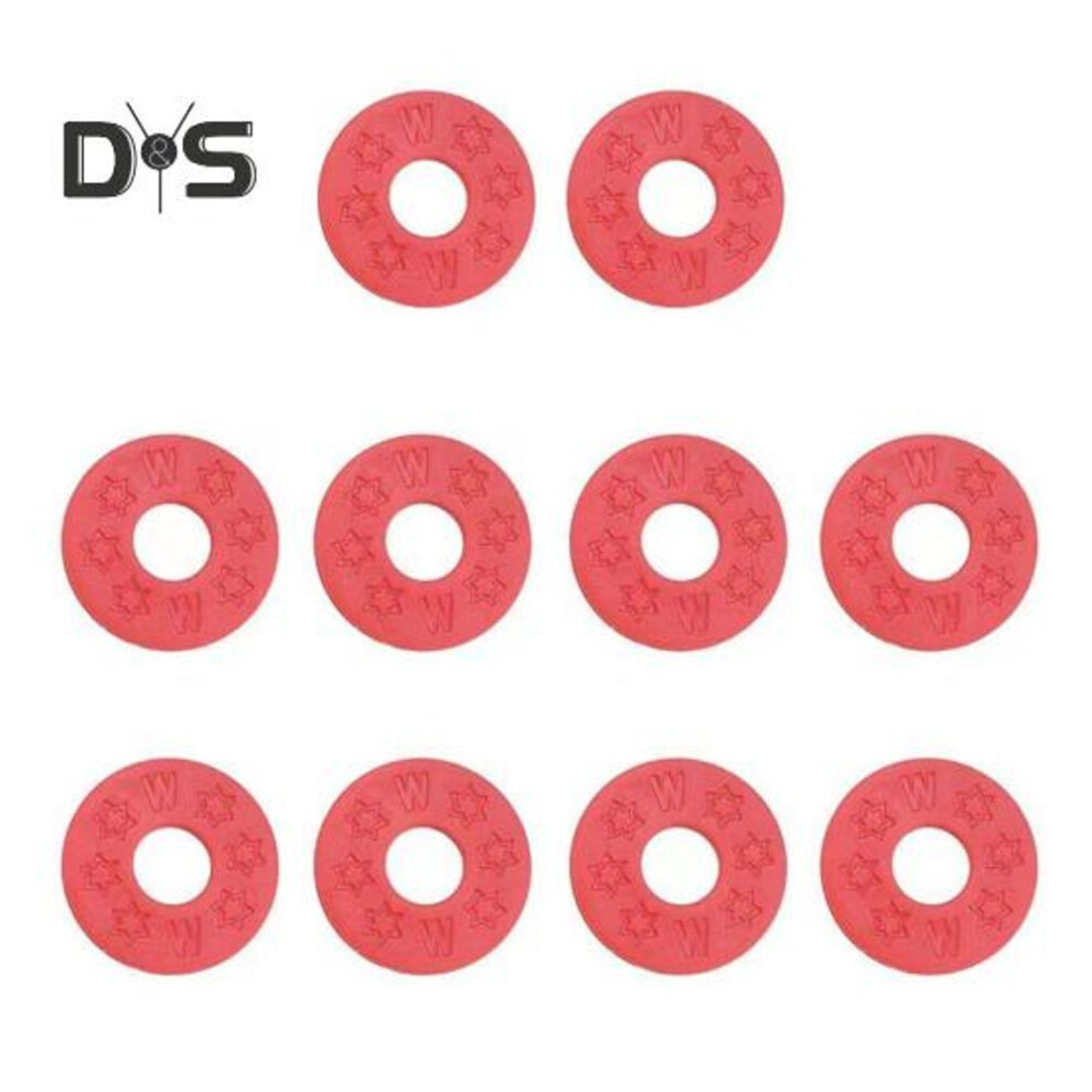(red) 10 Pcs Guitar Strap Locks PE Guitar Strap Blocks Safety Lock Protector for Bass Ukulele Acoustic Electric Guitar Accessories
