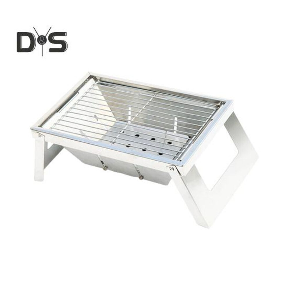 (as the picture, D) Stainless Steel Outdoor Bbq Grill Portable Folding Charcoal Grill With Glove Carry Bag Heavy Duty Camping Picnic Backyard Barbecue Grill