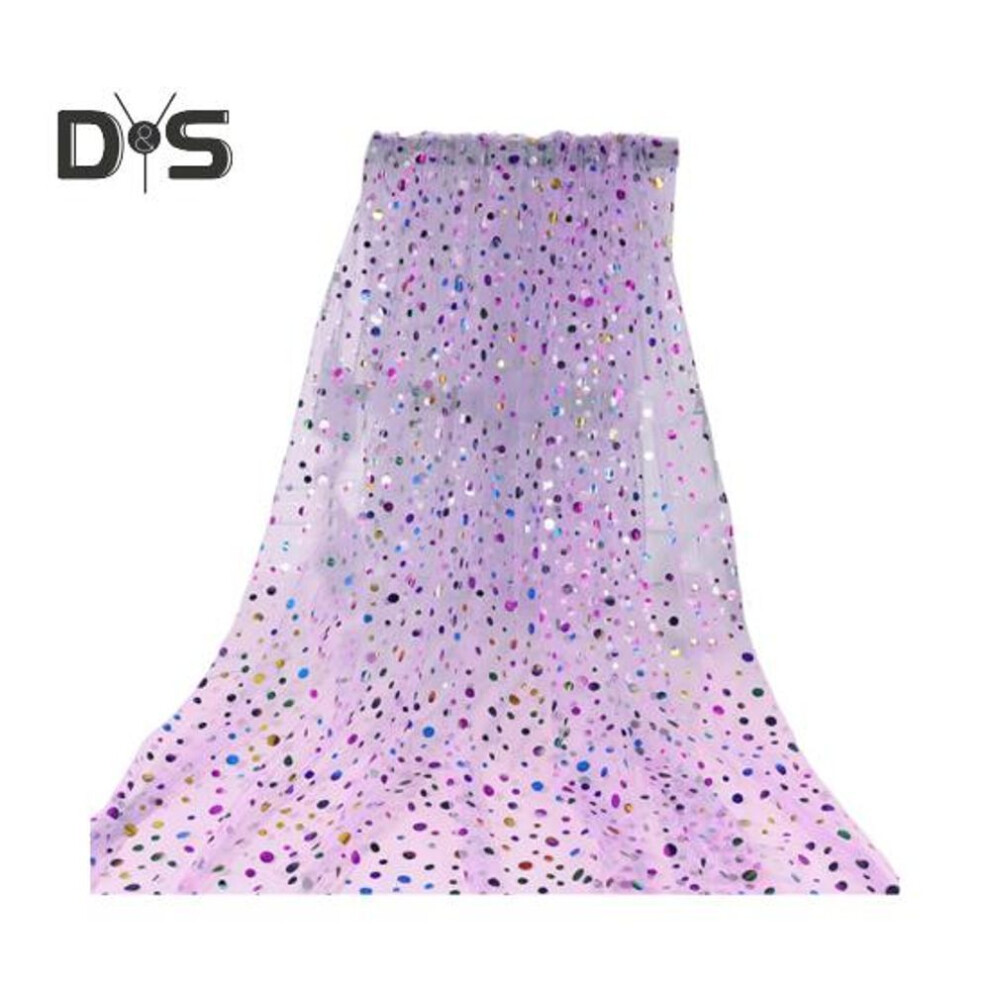(purple, 150CM) 150CM Colorful Dot Tulle Table Runner French Sheer Round Dot Mesh Long Rectangle Wedding Bridal Shower Party Dining Table Cover Kitchen Supplies
