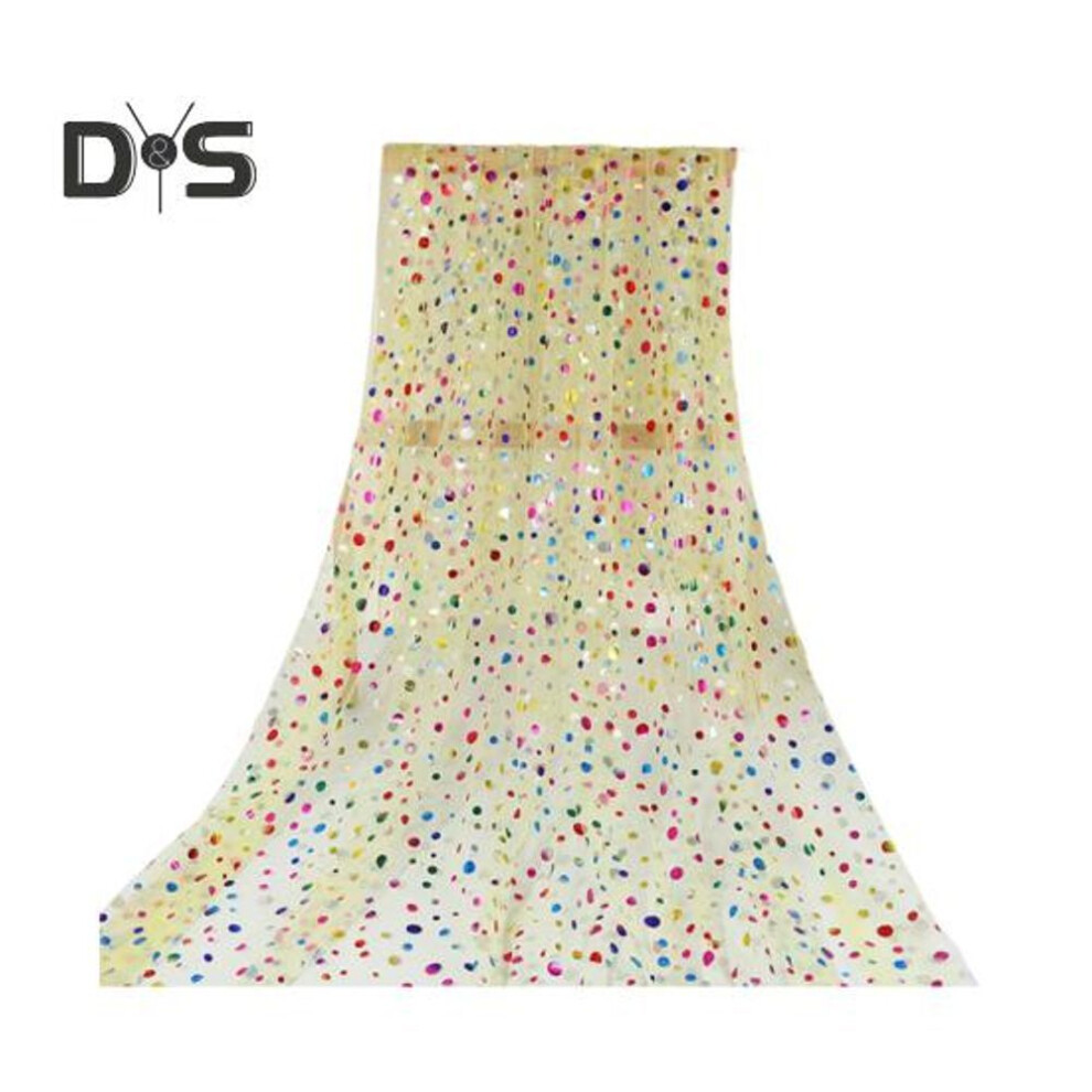 (yellow, 150CM) 150cm Colorful Dot Tulle Table Runner French Sheer Round Dot Mesh Long Rectangle Wedding Bridal Shower Party Dining Table Cover Kitchen Supplies