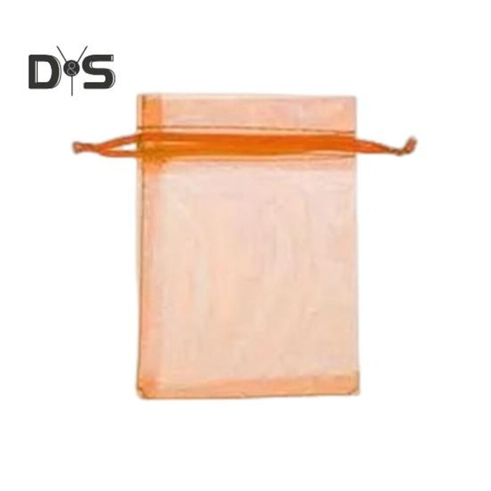 (orange, S) 100pcs Organza Bags Large Capacity Vibrant Color Multipurpose Party Favor Mesh Bags Drawstring Jewelry Gift Bags