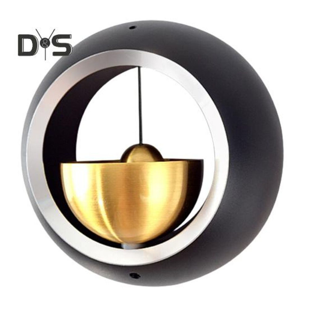 (black) Metal Shopkeepers Bell Loud Sound Front Door Hanging Aluminum Bass Bell Wind Chime Door Opening Doorbell Home Office Coffee Shop Entrance Decoration