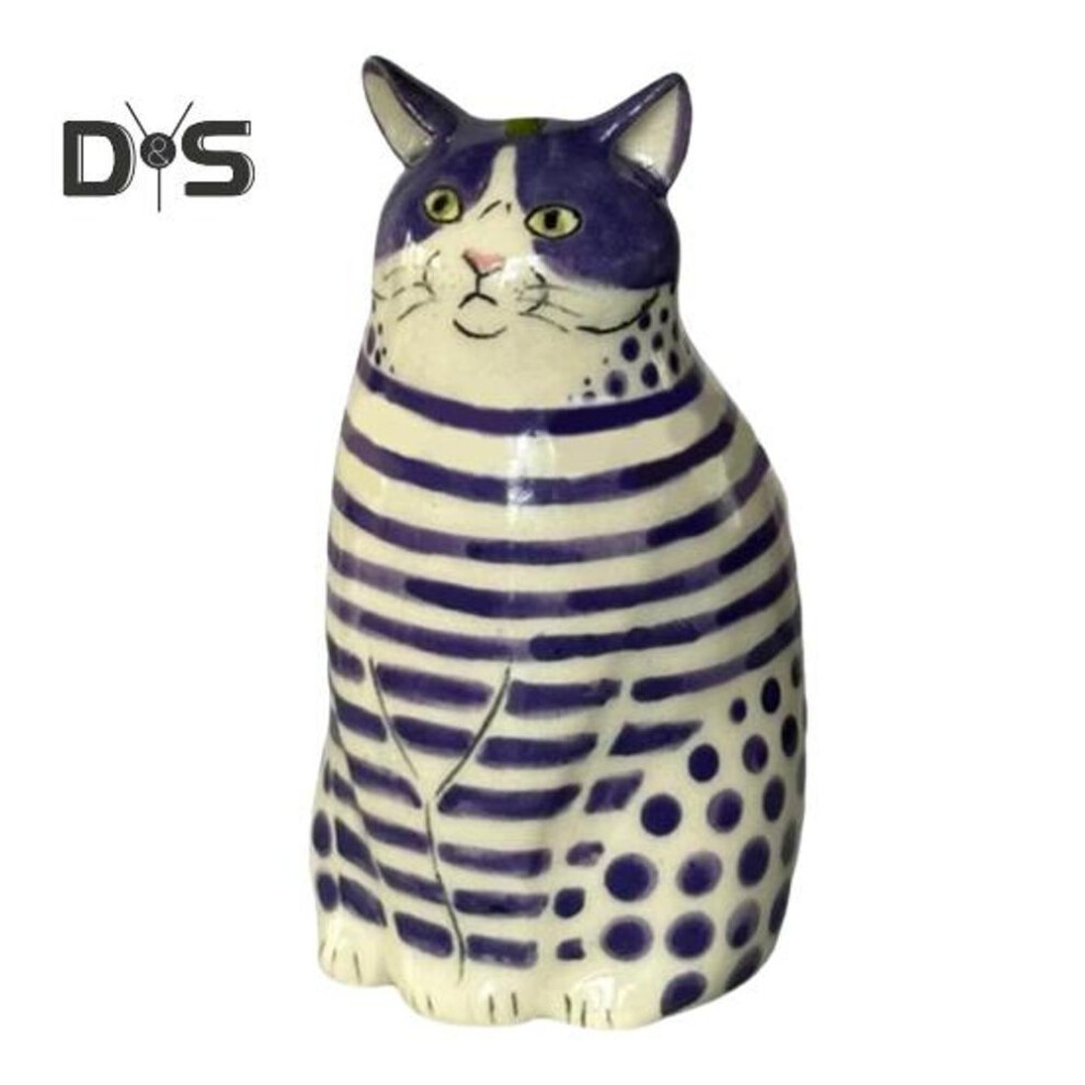 (as the picture, D) Dotted Cat Flower Vase Desktop Decoration Resin Cartoon Kitten Floral Plants Vase Indoor Real Dried Flower Holder Floral Arrangement Container