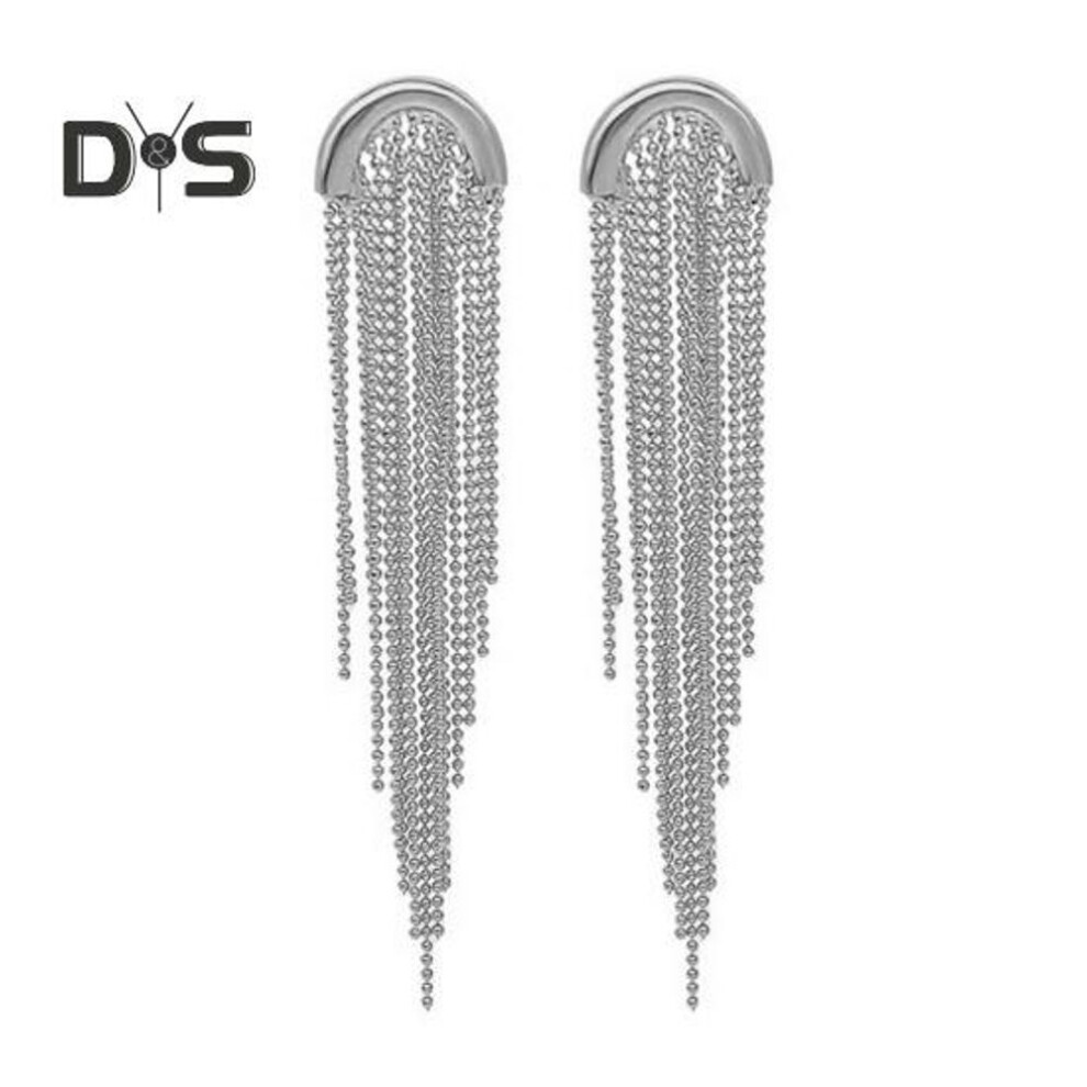 (silver) 1 Pair Women Hanging Earrings Long Tassel Exaggerated Lightweight Anti-slip Ear Jewelry Lady Prom Cocktail Party Dating Dangle Earrings