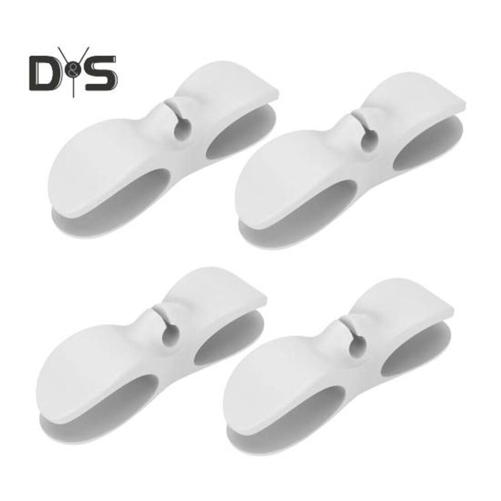 (white) 4pcs Kitchen Appliance Cord Organizer Adhesive Small Home Appliances Cord Winder Wrapper Keeper Stick-on Cable Holder
