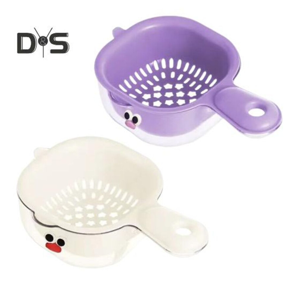 (as the picture, B) 2/3Pcs Double Layer Drain Baskets with Handle Food Grade BPA Free Multipurpose Fruit Strainer Draining Baskets with Handle