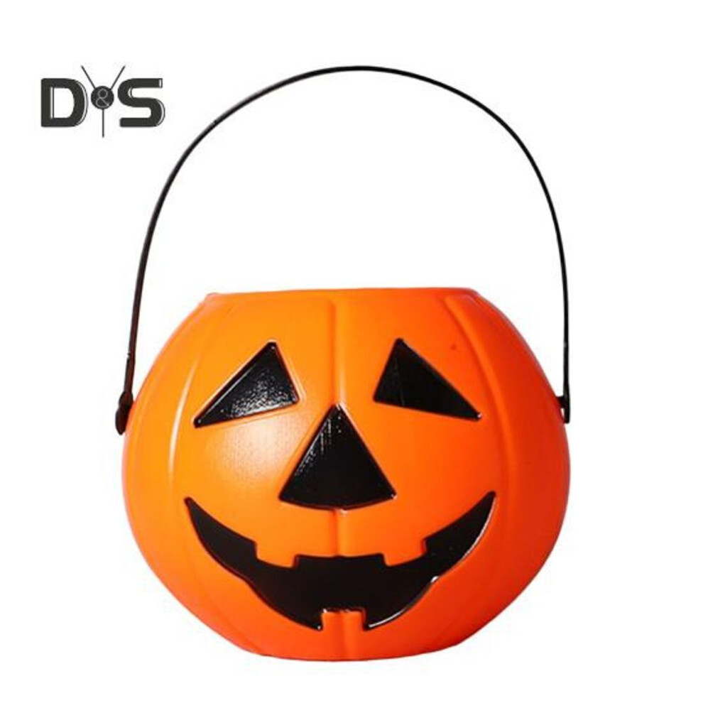 (as the picture, B) Halloween Candy Bucket Trick or Treating Pumpkin Bucket Storage Basket Portable Halloween Candy Bowl Child Snack Holder for Party Favors