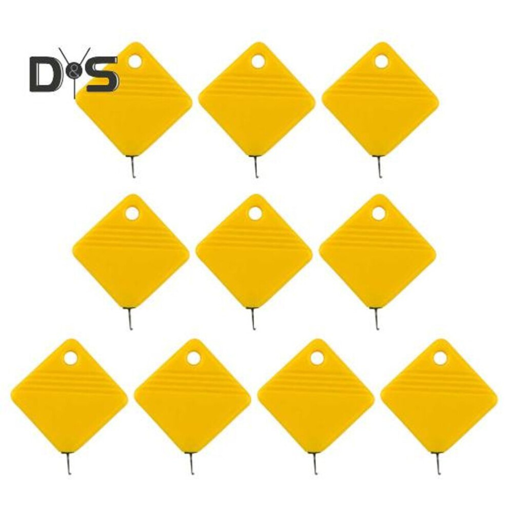 (yellow) 10 Pcs Needle Threader Lightweight Needle Threader Tool for Hand Sewing Portable Easy to Use Needle Threaders for Elderly Sewing Enthusiasts