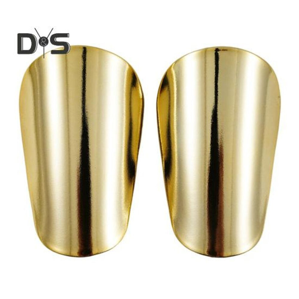 (golden, M) Mini Soccer Shin Guards for Kids Adults Hard Anti-Collision Miniature Shin Pads EVA Foam Padding Calf Protector for Football Training