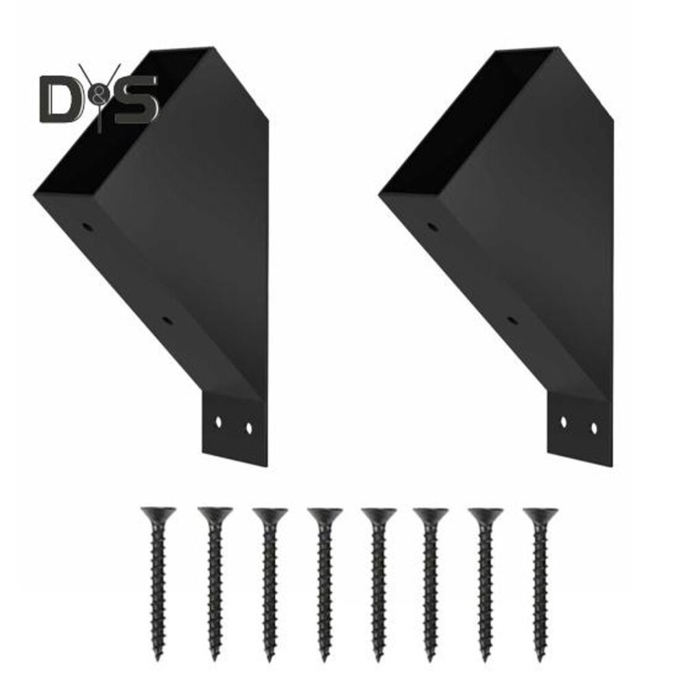 (as the picture, 2pcs) 1/2Pcs Pergola Angle Support Bracket Stainless Steel 45-Degree Angle Bracket Weather-proof Heavy Duty Wooden Post Connector Bracket