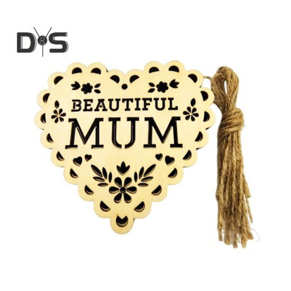 (as the picture, E) 5/10 Pcs Best Mom Wooden Decoration Wood Best Dad Cutouts to Paint Unfinished Hanging Decorations for Mother's Day Father's Day DIY Gifts