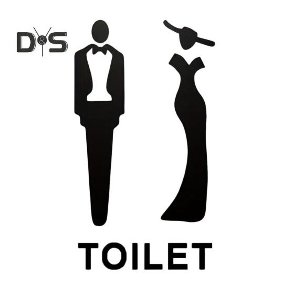 (black, One Size Mixed Style) Matte Acrylic Bathroom Sign Adhesive Restroom Door Toilet 3D Men Women Sign Business Restaurant Office Hotel Washroom Wall Gender Identification