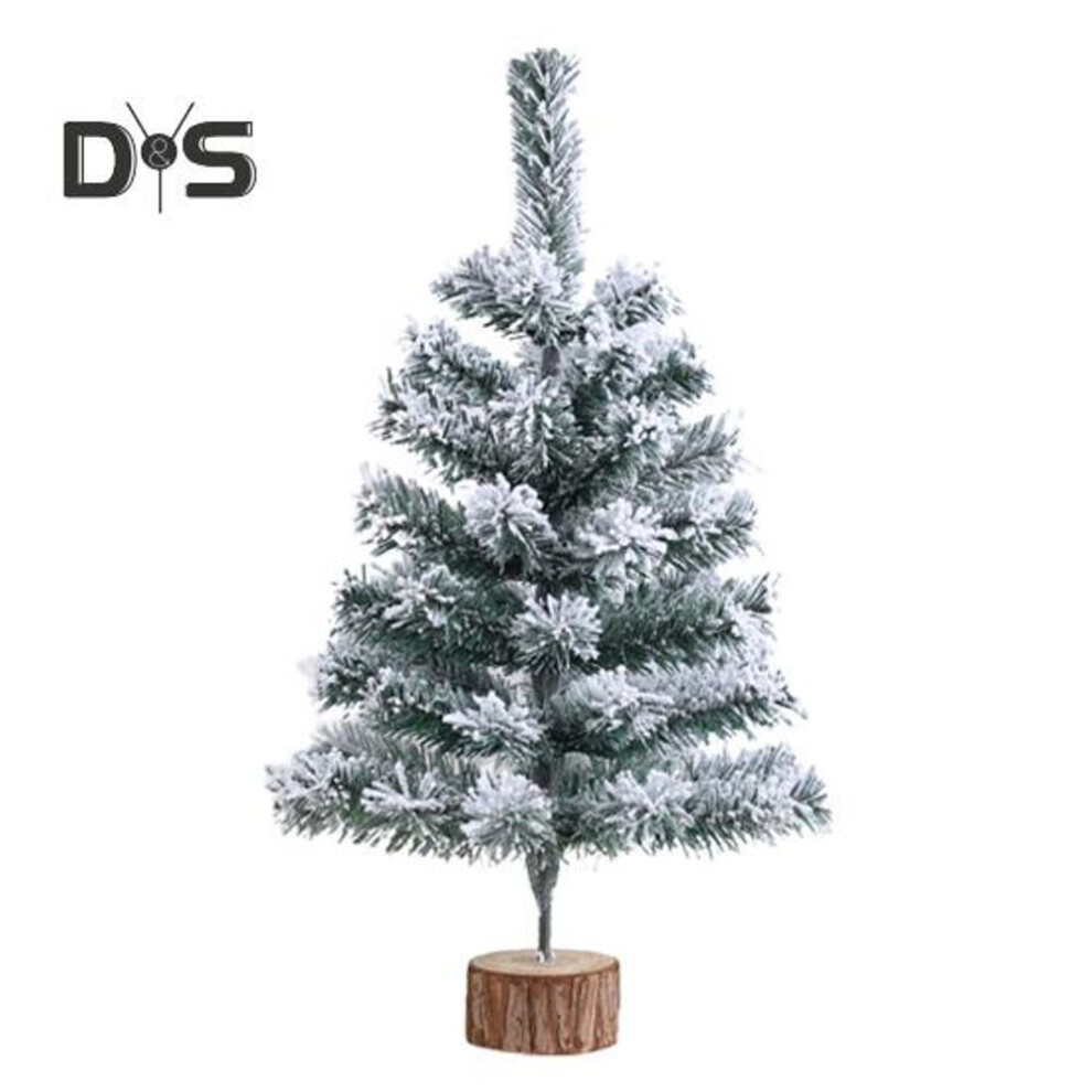 (as the picture, B) Artificial Christmas Tree Decoration Tabletop Mini Snow Flocked Xmas Tree Figurine Realistic Pine Tree With Base For Home Office Decor