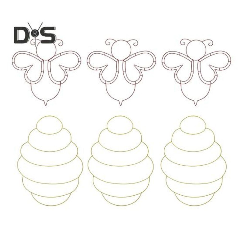 (as the picture, B) 6 Pcs DIY Wreath Frame Metal Wreath Form Easter Rabbit Egg Bee Honeycomb Wire Frame for Wreath Crafting Holiday Hanging Decor