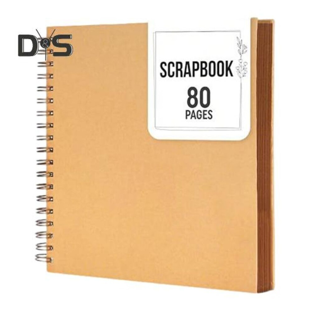 (brown, 25cm) 8/10-inch Scrapbook Photo Album 80 Pages Spiral Bound Diy Hard Cover Spiral Wedding Travel Baby Shower Children Family Anniversary Picture Book