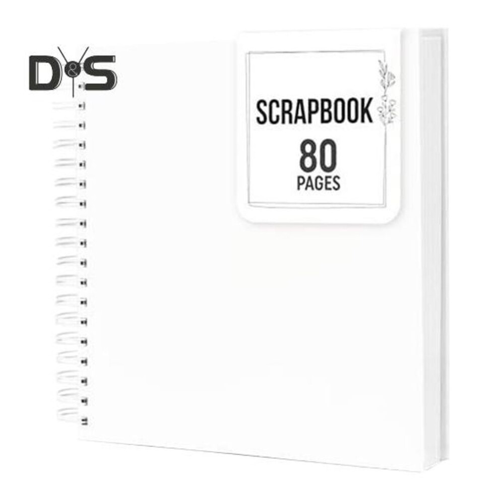 (white, 25cm) 8/10-inch Scrapbook Photo Album 80 Pages Spiral Bound Diy Hard Cover Spiral Wedding Travel Baby Shower Children Family Anniversary Picture Book