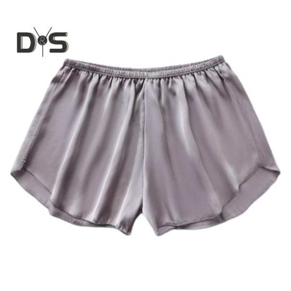 (grey, M) Ice Silk Seamless Safety Underwear Women Summer Thin Shorts Solid Color Loose Fit Safety Shorts Daily Wear