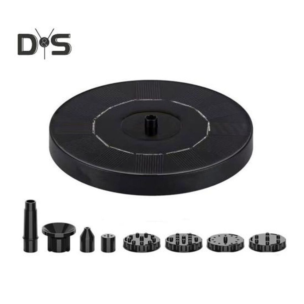 (as the picture, 16cm) Solar Fountain Pump Kit Solar Powered Bird Bath Fountain With 6 Spray Nozzles Floating Solar Fountain Pump For Pond Pool Bird Bath