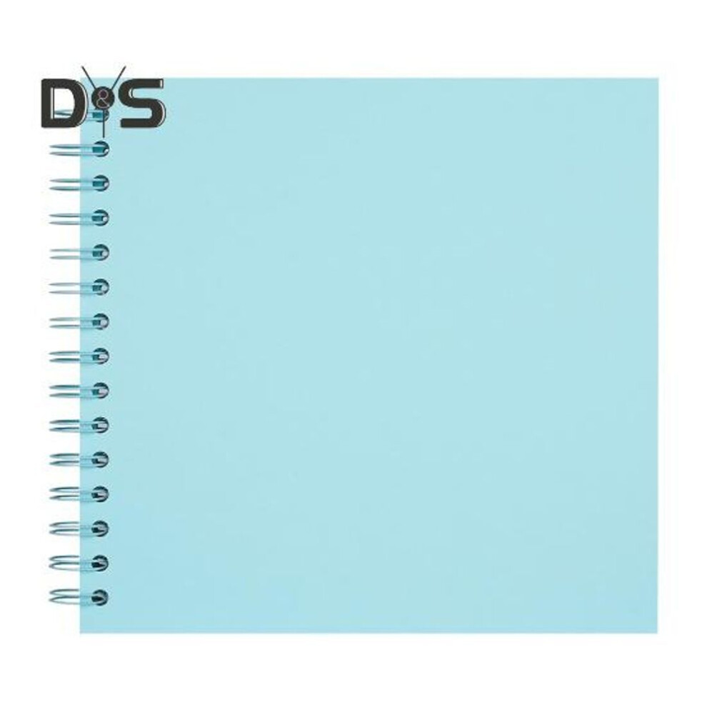 (light blue) 7-Inch Scrapbook Photo Album 40 Pages Twin-wire Binding DIY Hard Cover Spiral Wedding Travel Baby Shower Children Family Anniversary Picture
