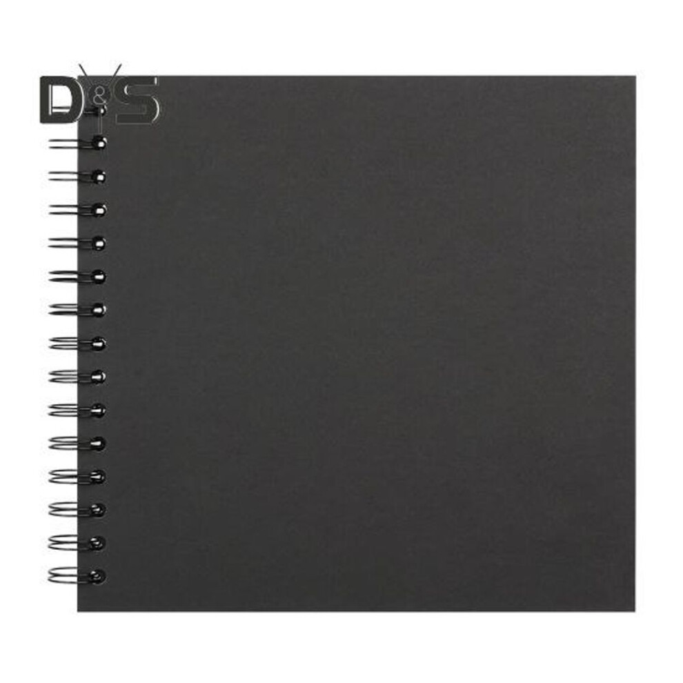 (black) 7-Inch Scrapbook Photo Album 40 Pages Twin-wire Binding DIY Hard Cover Spiral Wedding Travel Baby Shower Children Family Anniversary Picture