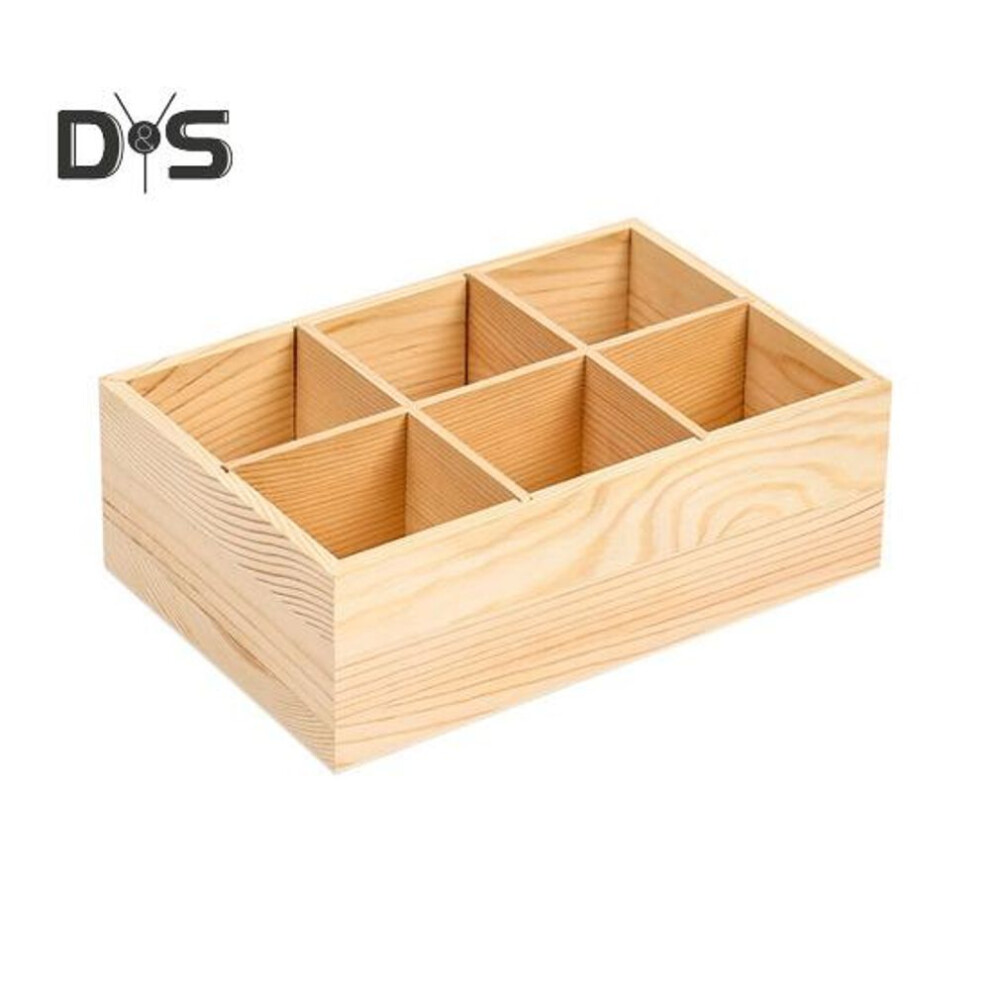 (as the picture, B) Paint Brush Storage Case Smooth Edge Burr Free Large Capacity Multiple Compartments Rectangular Wooden Storage Box