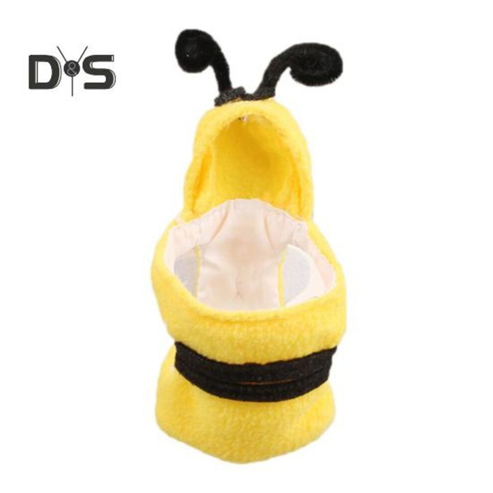 (as the picture, S) Bird Costume For Parrots Bee Shaped Hoodies Bird Cosplay Outfit Small Animals Clothes For Parrots African Greys Parakeet Cockatiel