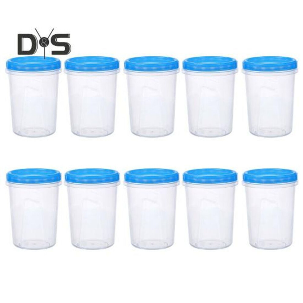 (as the picture, L) 10Pcs Soup Containers with Scale Screw Caps Reusable Storage Containers for Food Soup Leak-proof BPA Free Reusable Meal Prep Containers