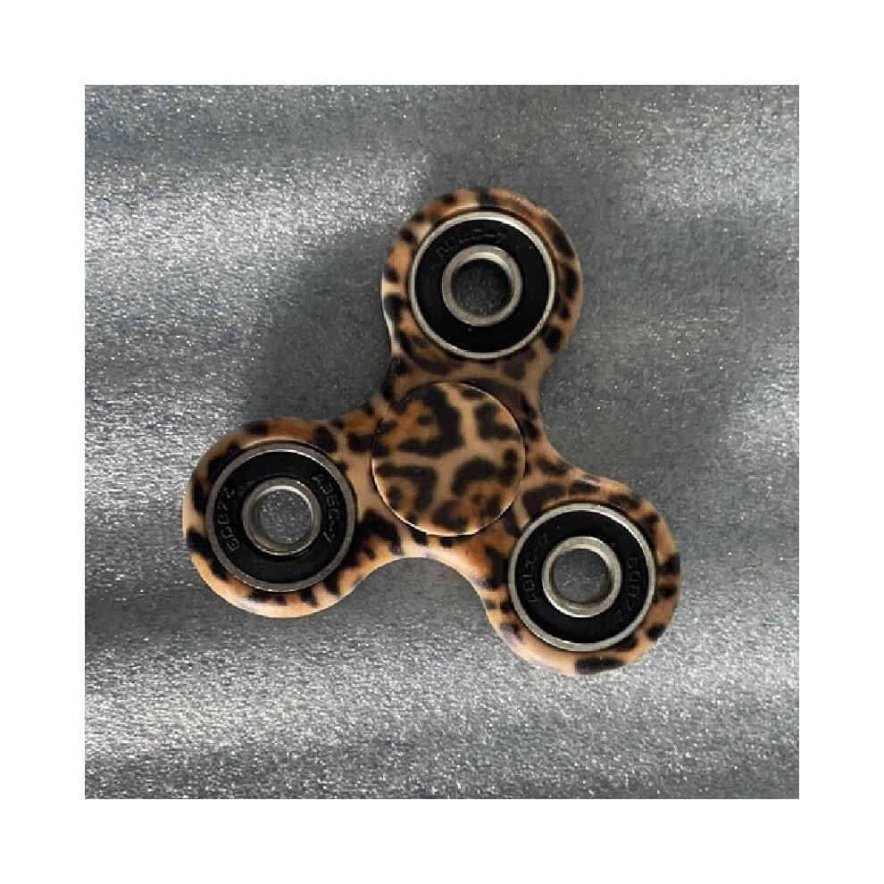 (Leopard Print 2) Camouflage Kitty Hello Pattern Fidget Spinner Metal Decompression Toys Gift