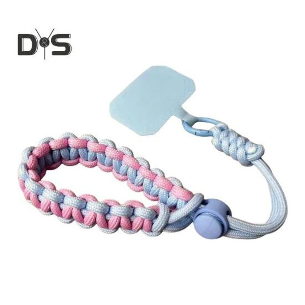 (pink) Phone Lanyard Handmade Woven Adjustable Hanging Wrist Strap Outdoor Universal Case Crossbody Cord Chain Anti-lost Wrist Strap Charm Chain