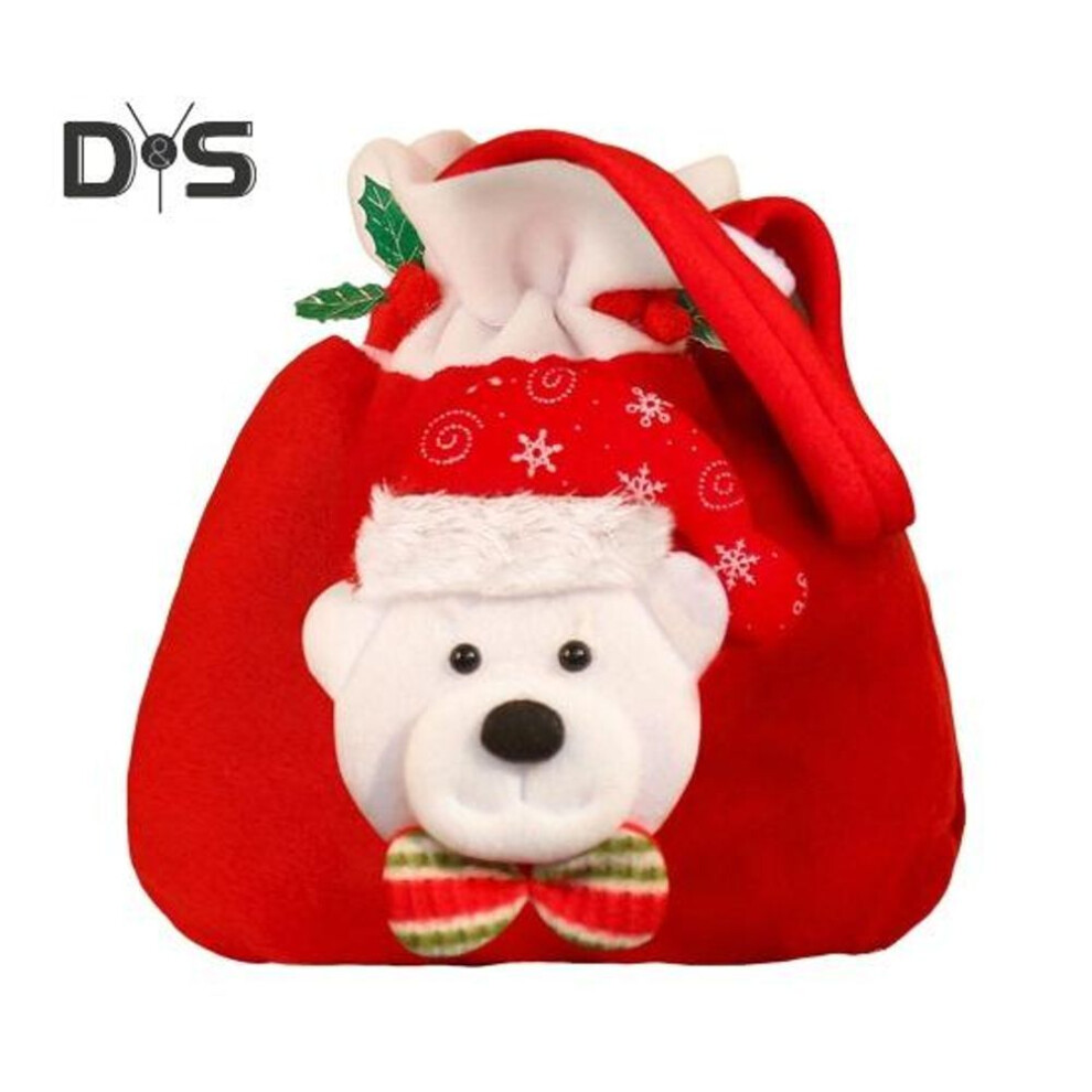 (as the picture, C) Christmas Gift Bag Xmas Snowman Santa Bear Elk Candy Bag Drawstring Gift Wrapping Pouch Goodie Treat Holder Sack Stockings Party Favor