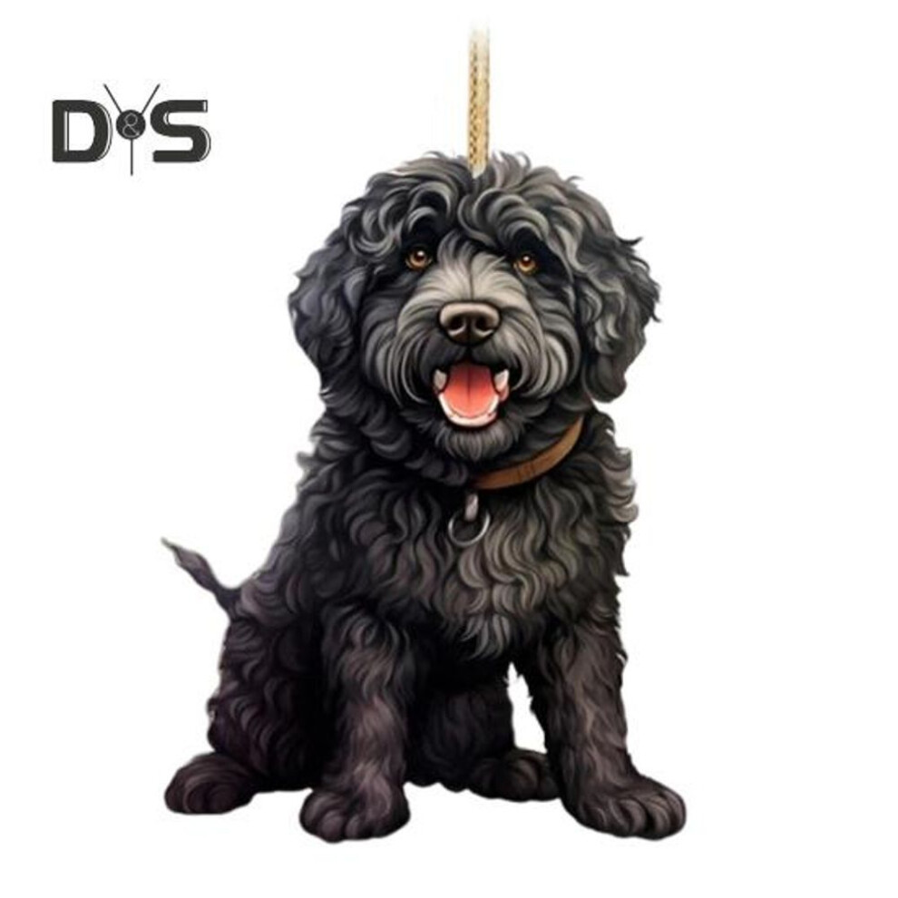 (as the picture, C) Dog Christmas Ornament 2d Acrylic Puppy Hanging Ornament Xmas Tree Car Interior Rearview Mirror Decoration Gift For Dog Lover