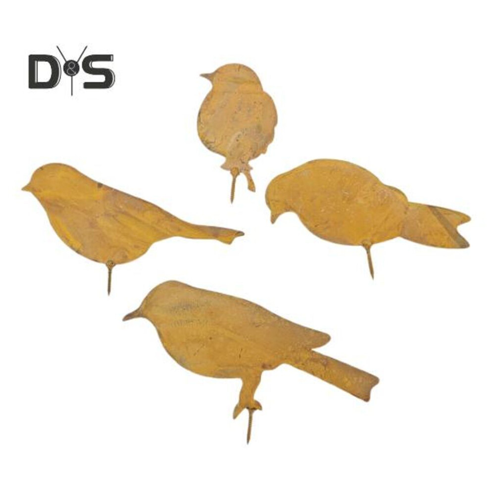 (as the picture, A) Chicken Bird Garden Stakes Metal Hen And Chick Silhouette Outdoor Ornament Rustic Bird Stake For Yard Patio Lawn Decor