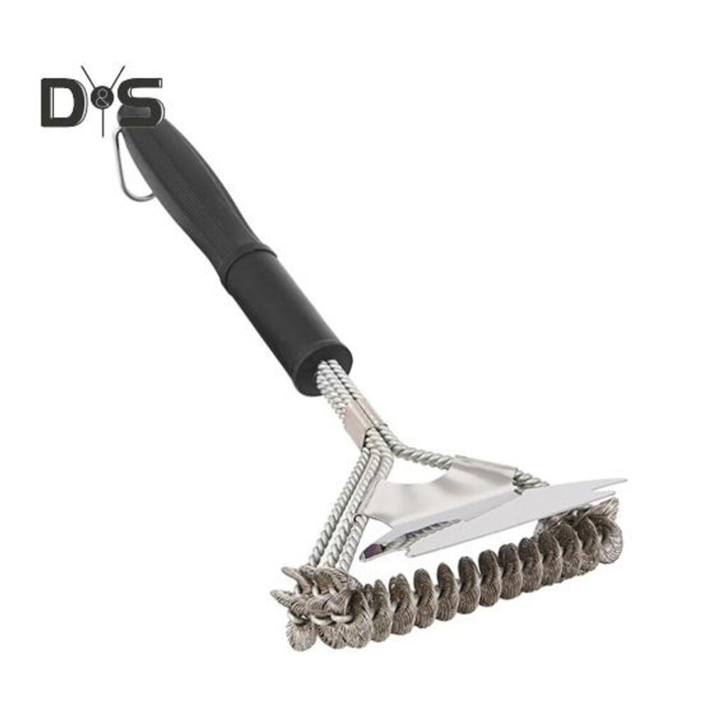 Grill Brush Bristle Free 16.4" Stainless Steel Grill Brush For Outdoor Grill Cleaning Heat-resistant Bbq Brush With Scraper Grilling Accessories Gifts