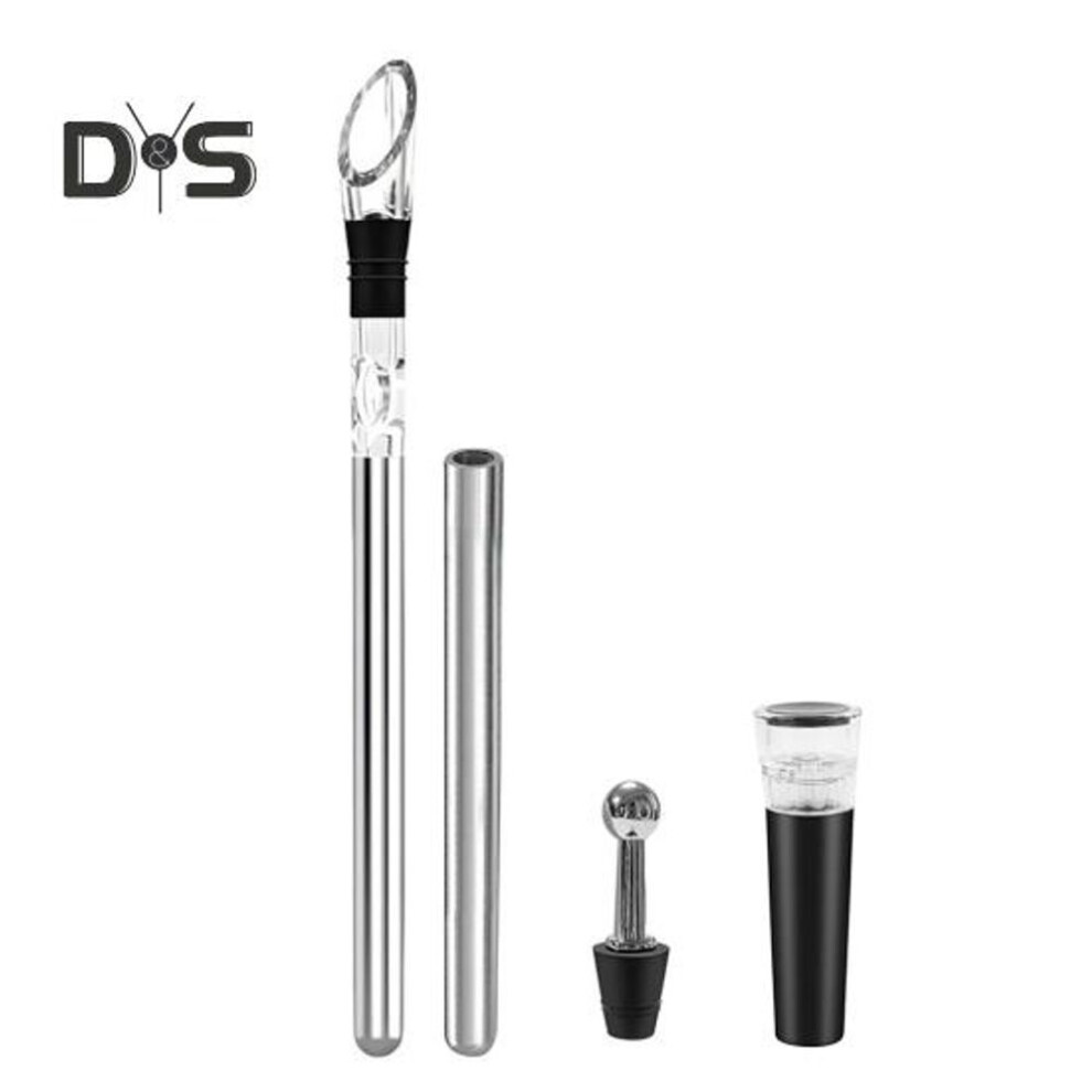 (as the picture, C) Wine Cooling Stick Wine Chiller with Aerator Spout Stainless Steel Iceless Wine Bottle Cooler Stick for Enhanced Aroma Flavor