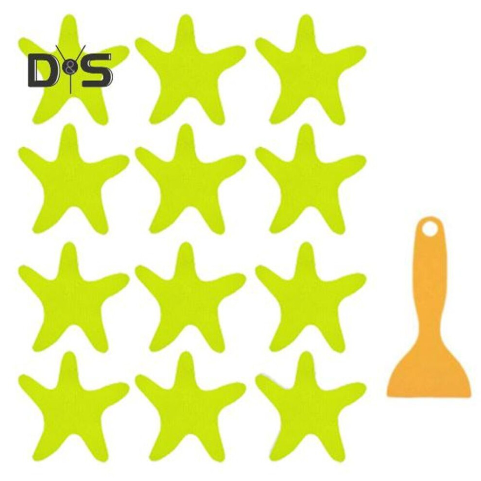 (grass green) 1 Set Non-slip Stickers Star Shaped Cartoon Tape Adhesive Appliques Anti-slip Tapes Bathtub Decals Shower Treads Safety Stickers Swimming Pool Decals