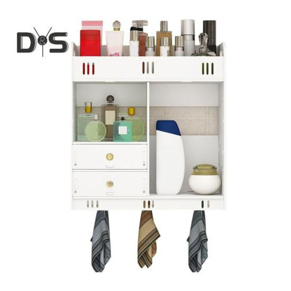 (as the picture, A) Kitchen Wall Cabinet Large Capacity Multiple Compartments Simple Installation Toilet Storage Cabinet Bathroom Supplies