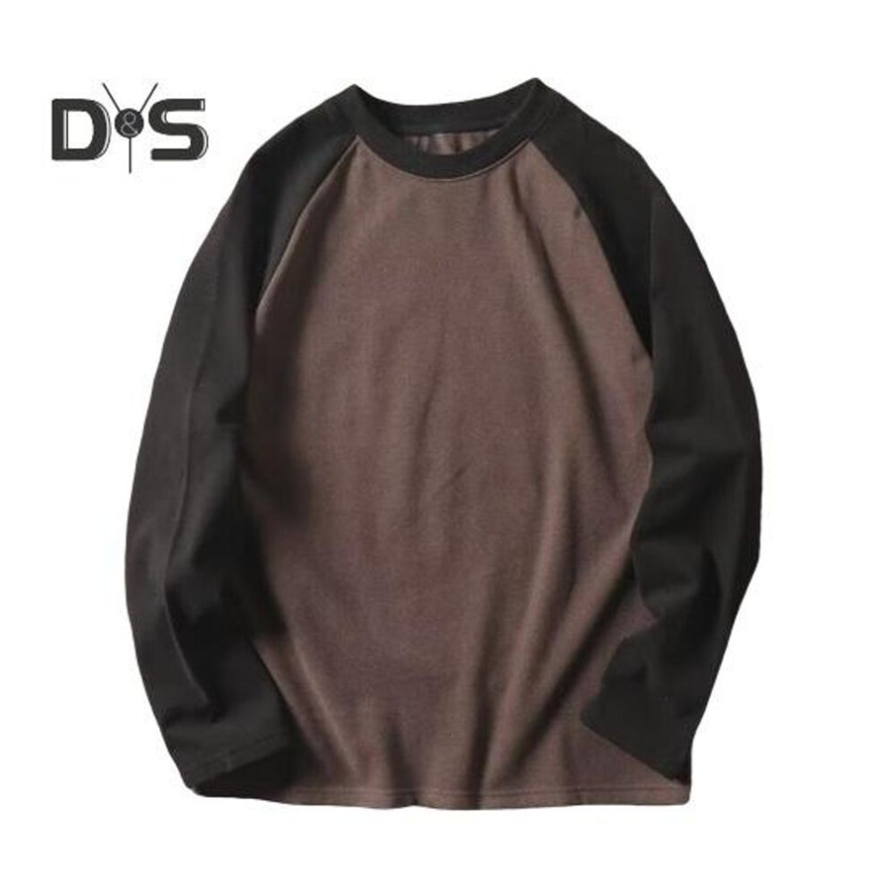 (brown, XXXXL) Fall Winter Men Top Color Block O Neck Long Sleeves Pullover Plus Size Thick Warm Sport Fitness Sweatshirt Daily Wear Business Clothes