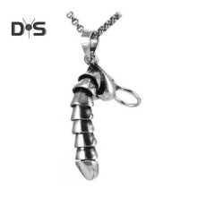 (silver) Funny Erectable Pendant Necklace Male Organ Modeling Necklace Man Dick Stand Upright Pendant Jewelry for Men Women