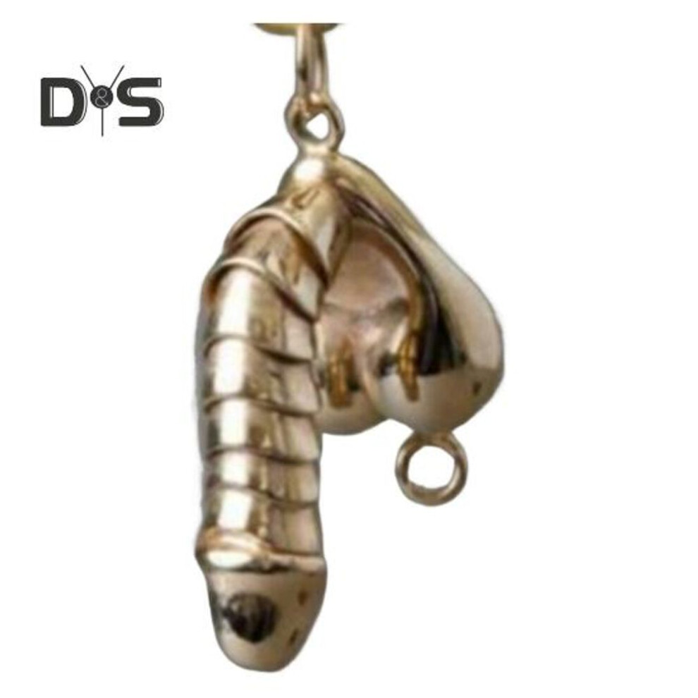(golden) Funny Erectable Pendant Necklace Male Organ Modeling Necklace Man Dick Stand Upright Pendant Jewelry For Men Women