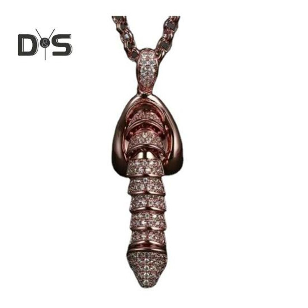 (rose gold) Funny Erectable Pendant Necklace Male Organ Modeling Necklace Man Dick Stand Upright Pendant Jewelry For Men Women