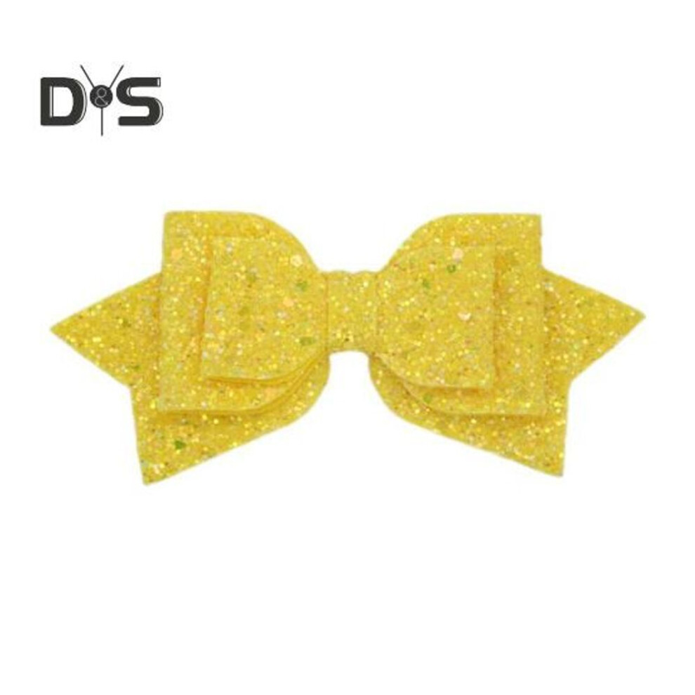 (yellow) Water Glass Ornament Shiny Sequin Bow Cup Accessory Diy Decoration Easy Attachment Drinking Glass Bow