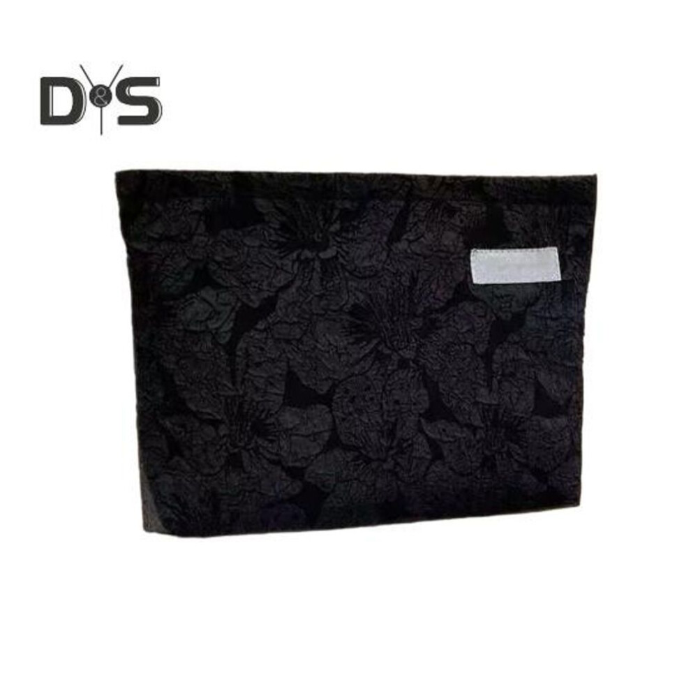 (black) Boho Makeup Bag Large Nylon Toiletry Bag Travel Cosmetic Pouch Portable Makeup Organizer for Students
