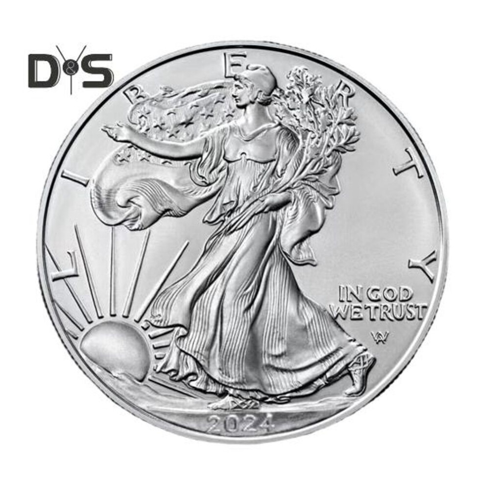 Statue of Liberty Commemorative Medal Round Silver Color 2024 American Spreading Wings Eagle Metal Collection Coin Festival Keepsake Gift