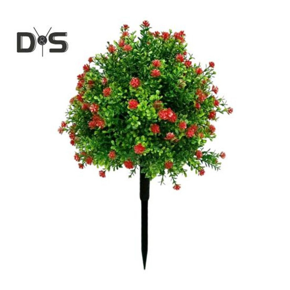 (as the picture, 1pc) Artificial Topiary Trees with Camellia Flowers Outdoor Fake Topiary Balls with Ground Spike Faux Greenery Shrubs for Garden Porch Balcony Decor