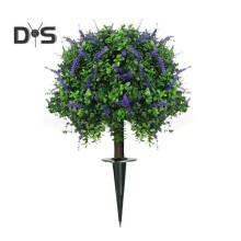 (as the picture, 1pc) Artificial Lavender Topiary Ball Faux Topiary Tree with Spike Fake Bushes UV Resistant Fake Shrubs for Indoor Outdoor Home Garden Yard Decoration