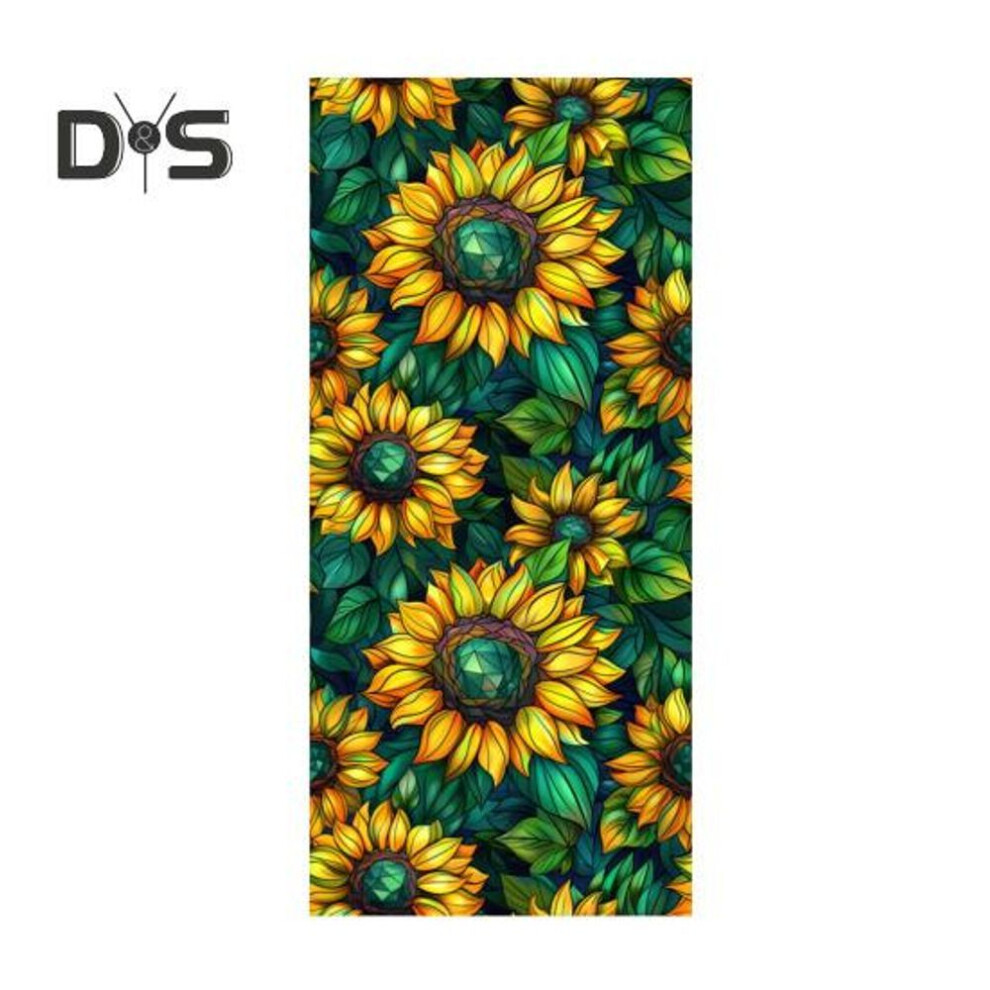 (as the picture, I) Stained Glass Static Window Film Vintage Flower Privacy Protection Sun Blocking Glass Cling Waterproof Pvc Window Covering Film