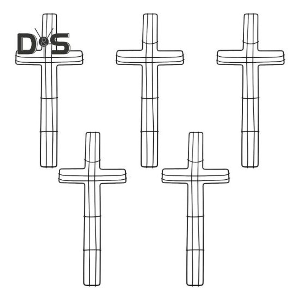 (black, 5pcs) 5pcs Metal Wire Wreath Frame Diy Artificial Plants Flower Garland Frame Form Indoor Outdoor Easter Christmas Holiday Religious Church Decoration